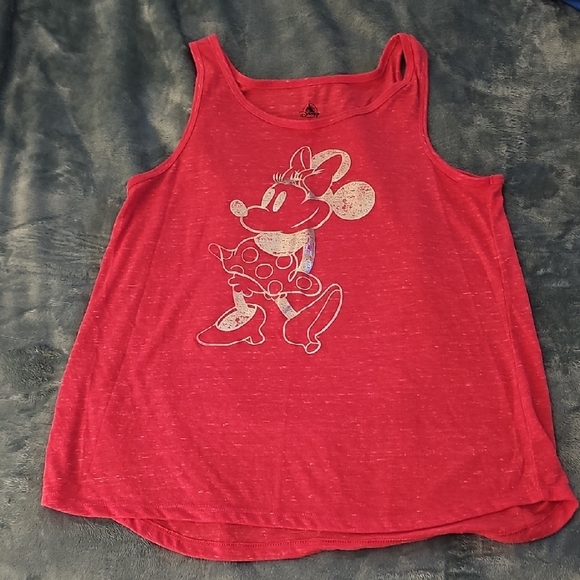 Disney Minnie Mouse Tank Top Women Watermelon Silver Sleeveless Droptail - Picture 1 of 3
